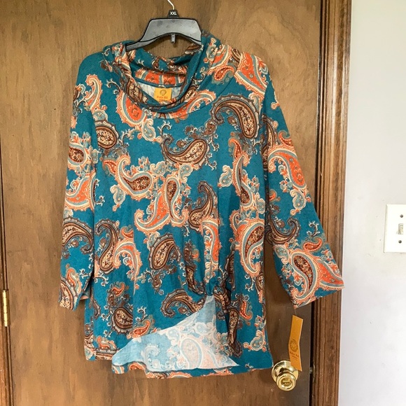 Ruby Rd. Paisley print pullover top with stretch size 2X - Picture 4 of 17